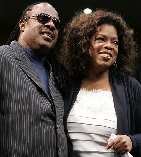 Stevie Wonder and Oprah Winfrey