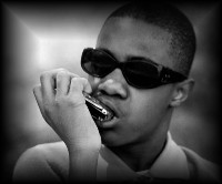 Little Stevie Wonder - playing harmonica