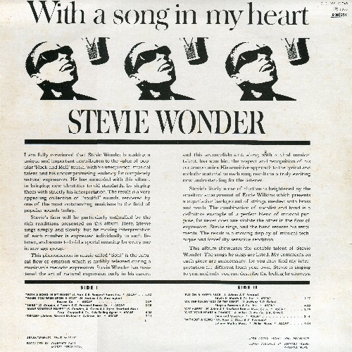 Stevie Wonder - With A Song In My Heart - back cover