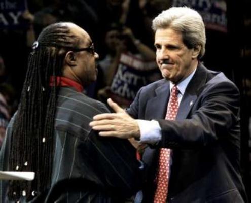 Stevie Wonder and John Kerry