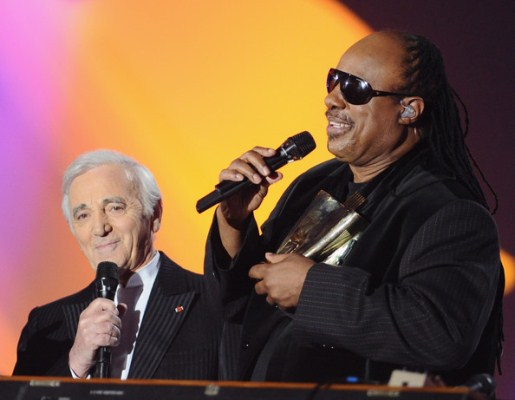 Stevie Wonder and Charles Aznavour