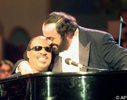 Stevie Wonder and Luciano Pavrotti