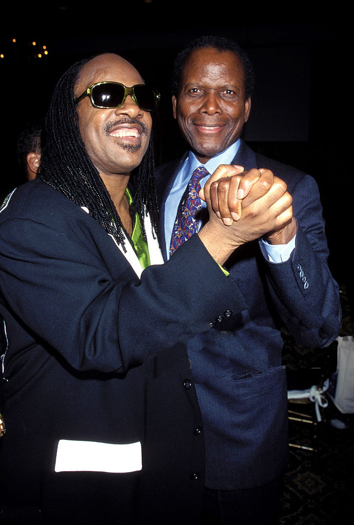 Stevie Wonder and Sidney Poitier